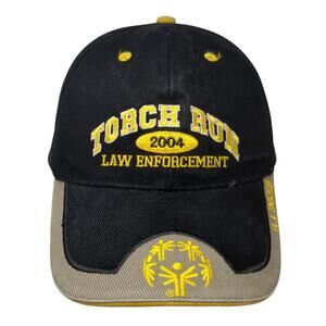 Torch Run 2004 Law Enforcement Baseball Cap Black One Size Adjustable Bwm Global